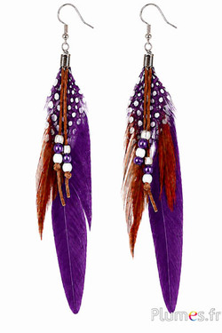 Oorbellen - lengte 10 cm - paars
